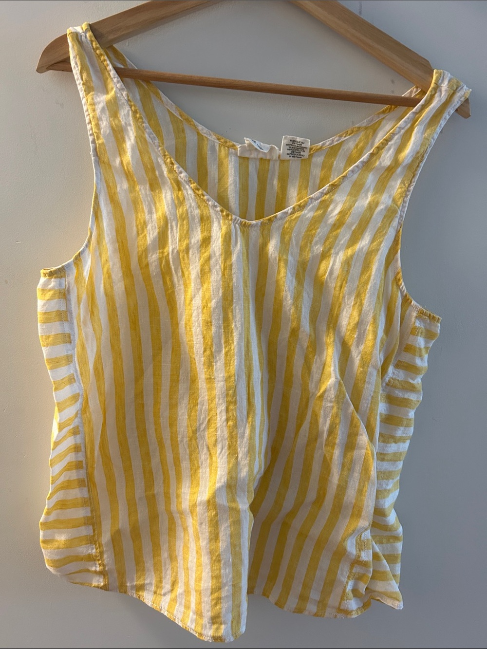 Nicole Miller Yellow and White Stripe No Sleeve